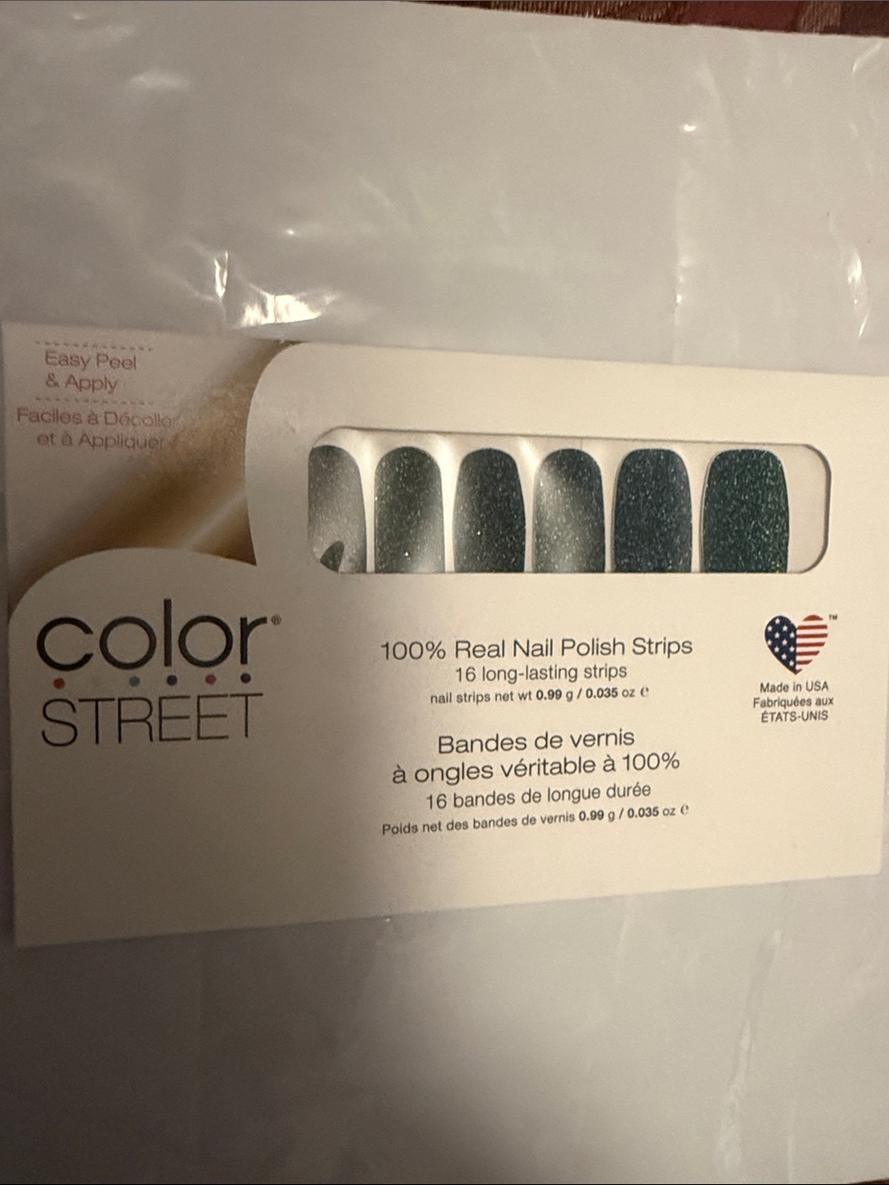 Color Street Metallic Teal-Green Nail Strips